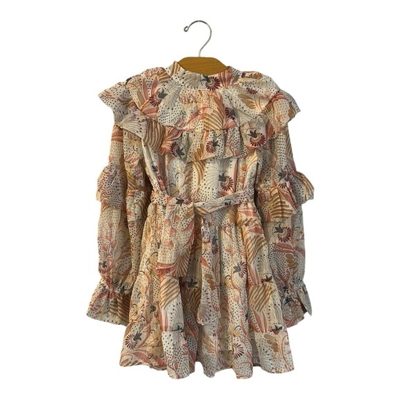 WITH LOVE Girl's Floral Organza Dress Size 5 Lurex Metallic Party Holiday